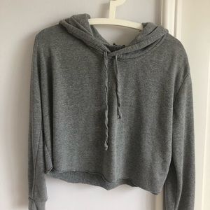 ✨ Grey Cropped Hoodie